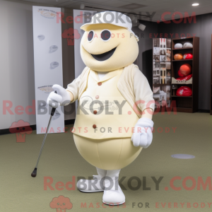 Cream Golf Ball maskot...