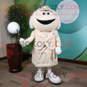 Cream Golf Ball maskot...