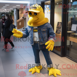 Gul krage maskot kostume...