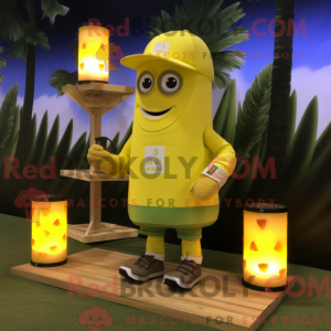 Postava maskota s citronově...