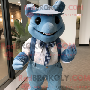 Sky Blue Armadillo maskot...