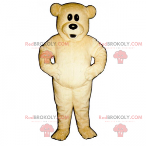 Mascotte d'ourson beige aux grands yeux - Redbrokoly.com
