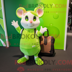 Limegrøn Dormouse maskot...