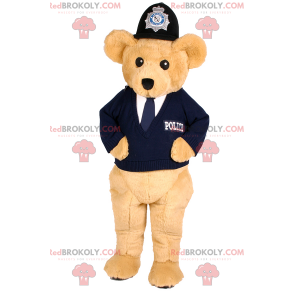 Medvěd maskot béžový v oblečení policisty - Redbrokoly.com