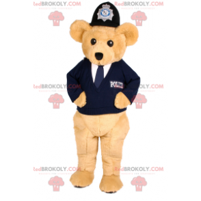 Bear maskot beige i politimandstøj - Redbrokoly.com