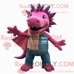 Magenta Stegosaurus Maskot...
