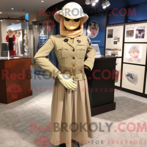 Mascotte de soldat beige de...