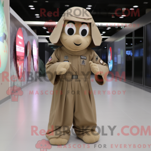 Mascotte de soldat beige de...