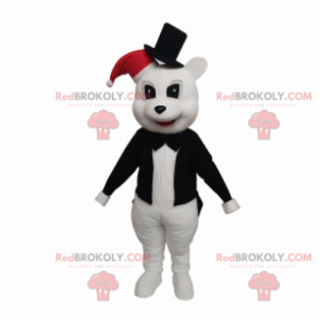 IJsbeer mascotte in gala-jurk en kerstmuts - Redbrokoly.com