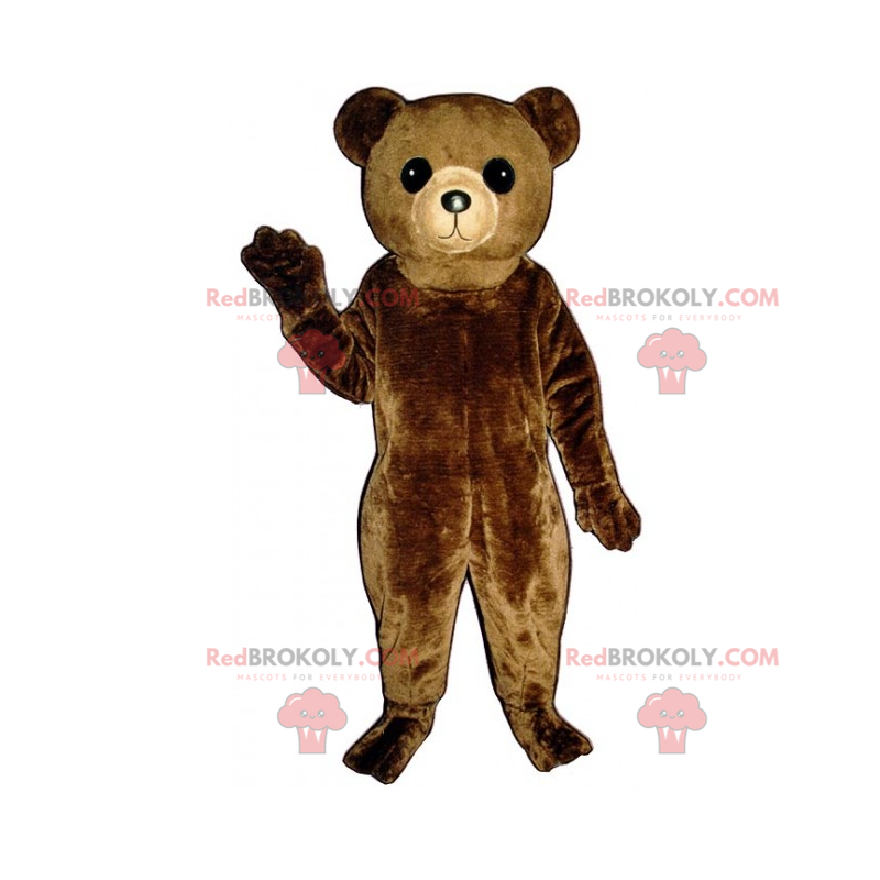 Brun bjørnemaskot med stort hoved - Redbrokoly.com