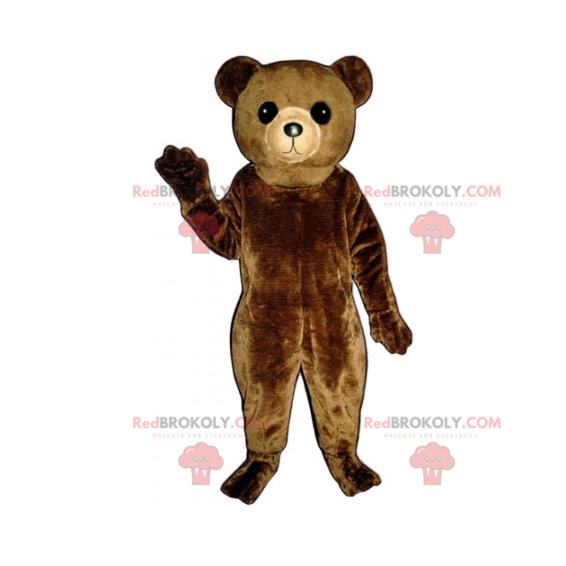 Mascote urso pardo com uma cabeça grande - Redbrokoly.com