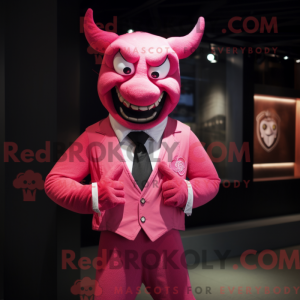 Pink Devil-maskotdraktfigur...