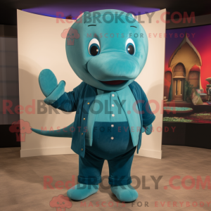 Teal Blue Whale mascot...