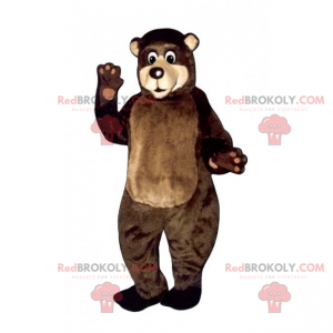 Mascotte dell'orso bruno con la faccia beige - Redbrokoly.com