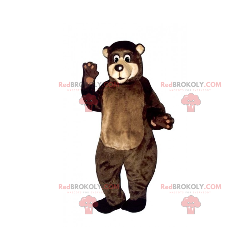 Maskot medvěd hnědý s béžovým obličejem - Redbrokoly.com