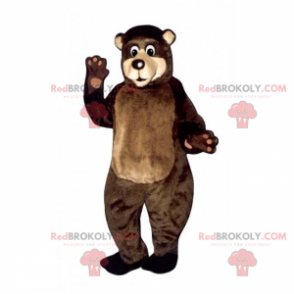 Brun bjørnemaskot med beige ansikt - Redbrokoly.com