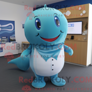 Teal Blue Whale mascot...