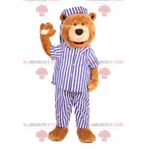 Beer mascotte in gestreepte pyjama - Redbrokoly.com