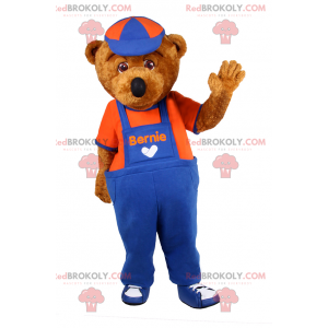 Teddybär Maskottchen Overalls und Mütze - Redbrokoly.com