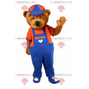 Teddybeer mascotte overall en pet - Redbrokoly.com