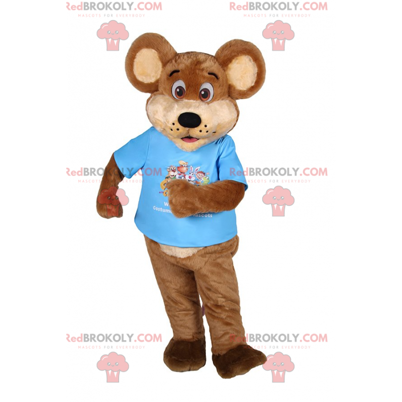 Bamse maskot i en t-shirt - Redbrokoly.com