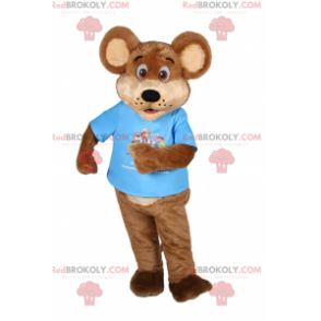 Bamse maskot i en t-shirt - Redbrokoly.com