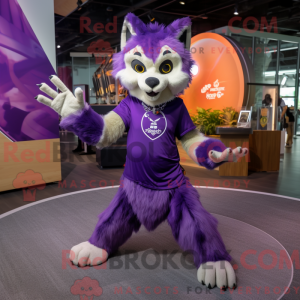 Lilla Lynx maskot kostume...
