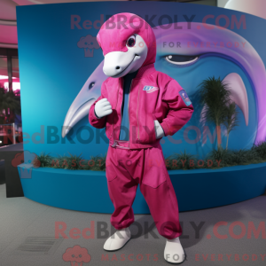 Máscara de golfinho magenta...