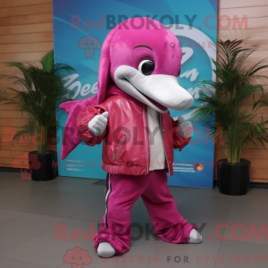 Máscara de golfinho magenta...