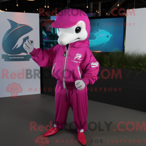 Máscara de golfinho magenta...