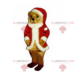 Maskot medvídek v oblečení Santa Claus - Redbrokoly.com