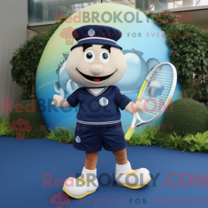 Navy Tennis Racket mascot...