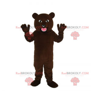 Teddybeer mascotte met open mond - Redbrokoly.com
