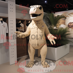 Beige T Rex mascottekostuum...