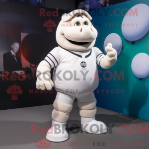 White Rugby Ball mascot...