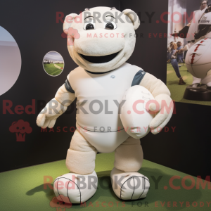 Hvid Rugby Ball maskot...