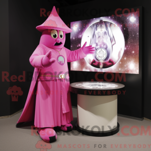 Mascotte de magicien rose...
