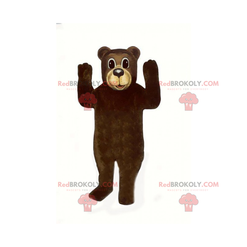 Brun björnmaskot och beige näsa - Redbrokoly.com
