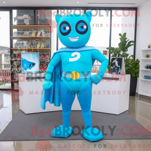 Cyan Superhelte maskot...