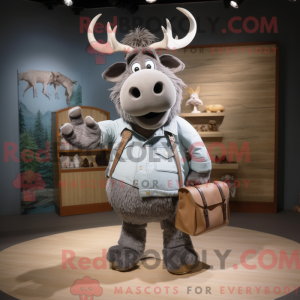Grey Elk maskot kostym...