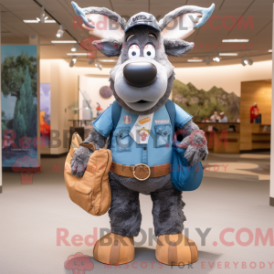Grey Elk maskot kostym...