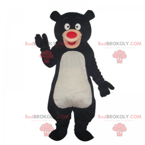 Mascotte orso nero con naso rosso - Redbrokoly.com