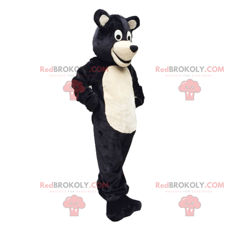 Schwarz-Weiß-Bärenmaskottchen - Redbrokoly.com