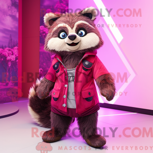 Magenta tvättbjörn maskot...