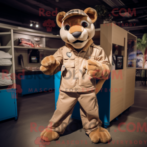Tan Puma mascot costume...