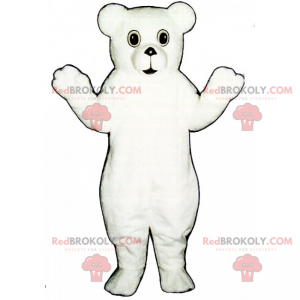 Mascotte d'ourson tout blanc et doux - Redbrokoly.com