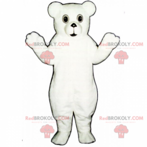 Mascote urso todo branco e macio - Redbrokoly.com