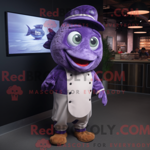 Postava maskota Purple Fish...
