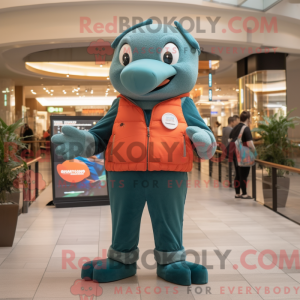 Blågrøn laks maskot kostume...