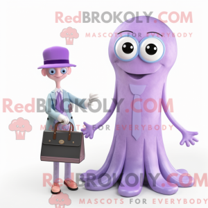 Lavendel blekksprut maskot...